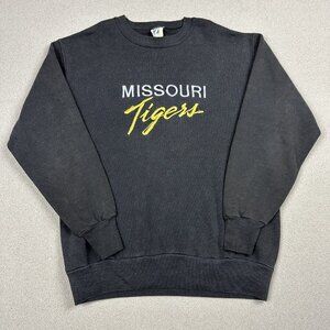 Vintage 90s Mizzou Tigers University of Missouri Sweatshirt Large Embroidered